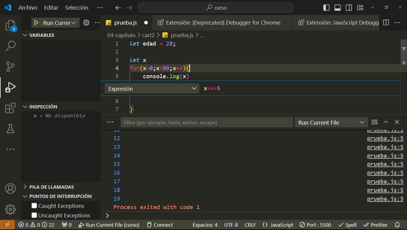 vsCode Conditional Breakpoint